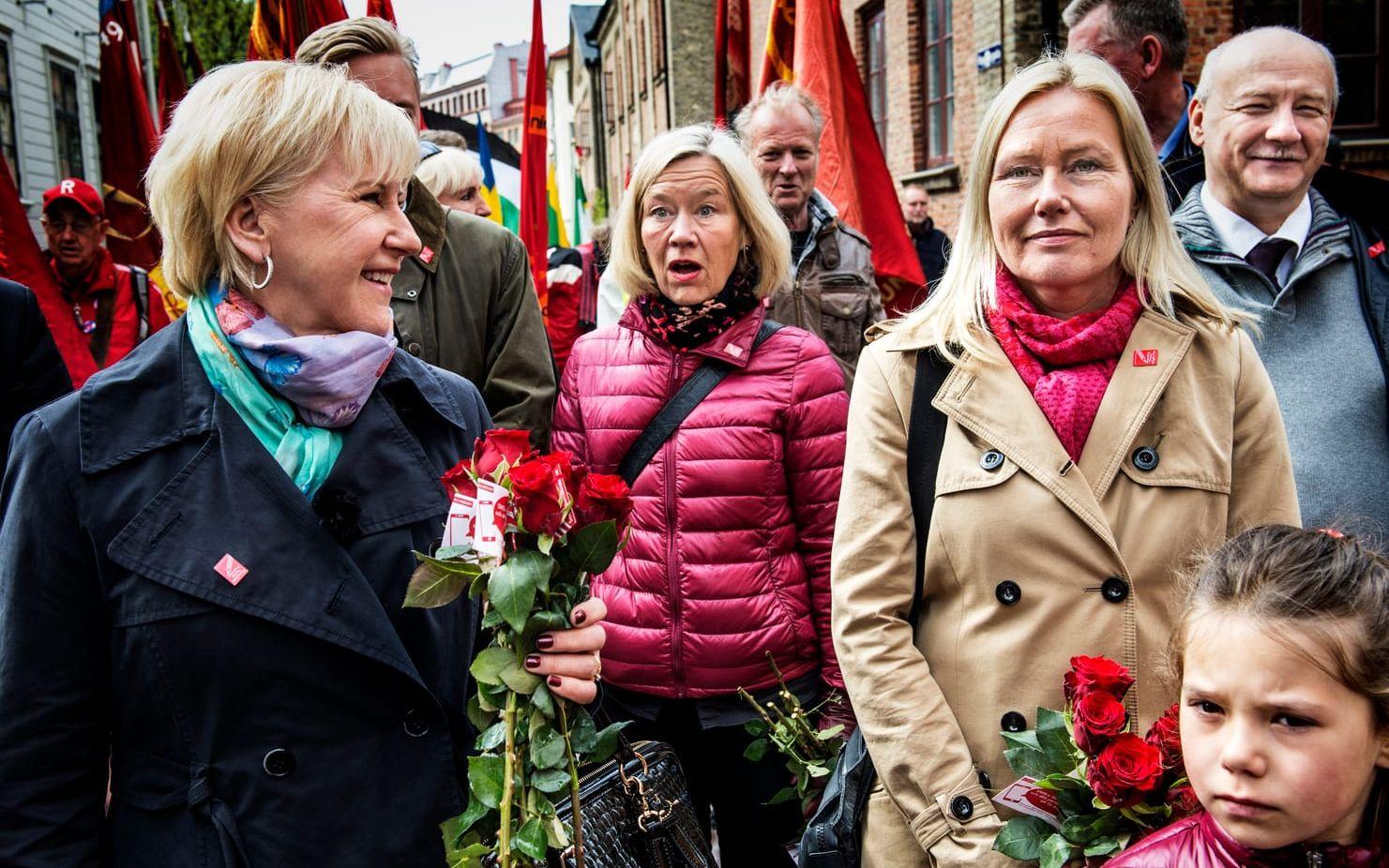 Första maj 2015. Socialdemokraternas Margot Wallström, Anna Johansson och Anneli Hulthén.