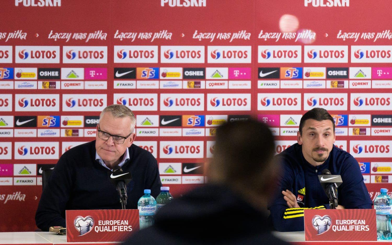 Förbundskapten Janne Andersson och  Zlatan Ibrahimovic.