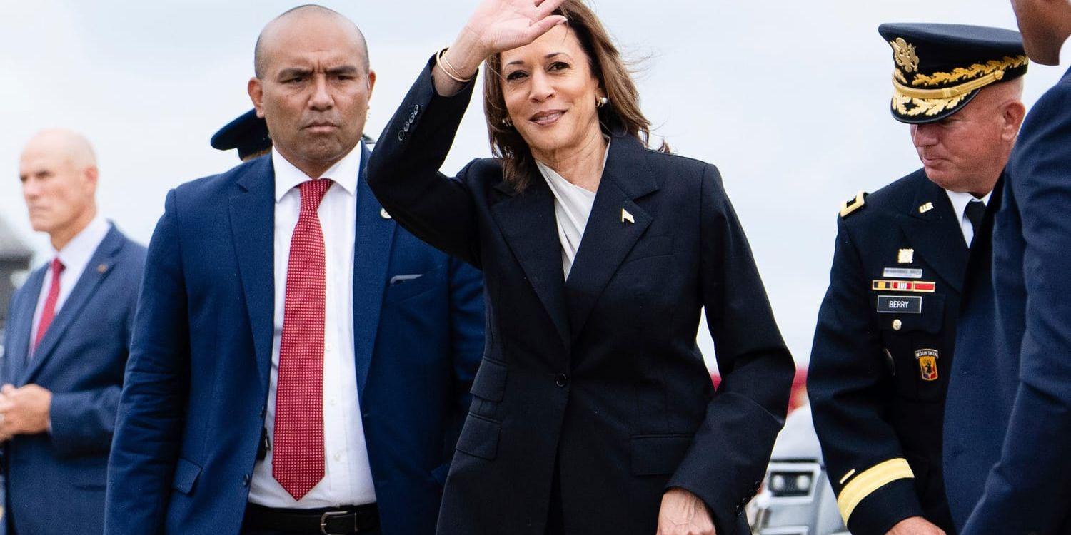 USA:s vicepresident Kamala Harris anländer till Delaware.