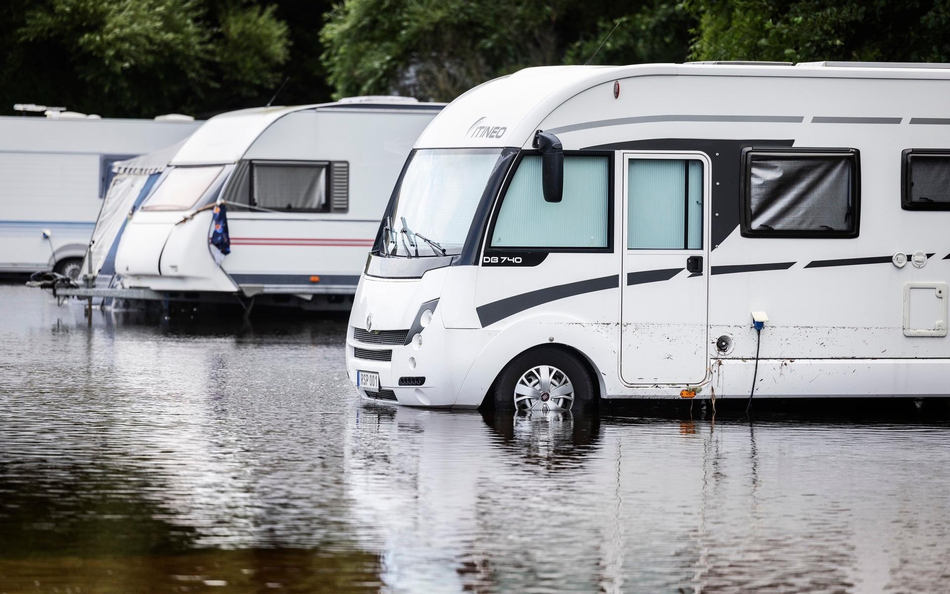 Översvämning på Sotenäs Camping. 