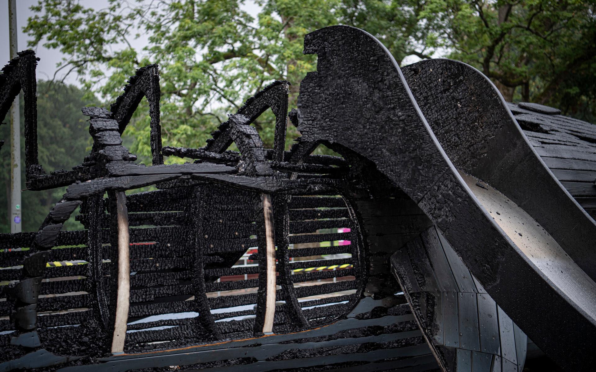 Polisen misstänkte skadegörelse genom brand, men ingen misstänkt kunde gripas.