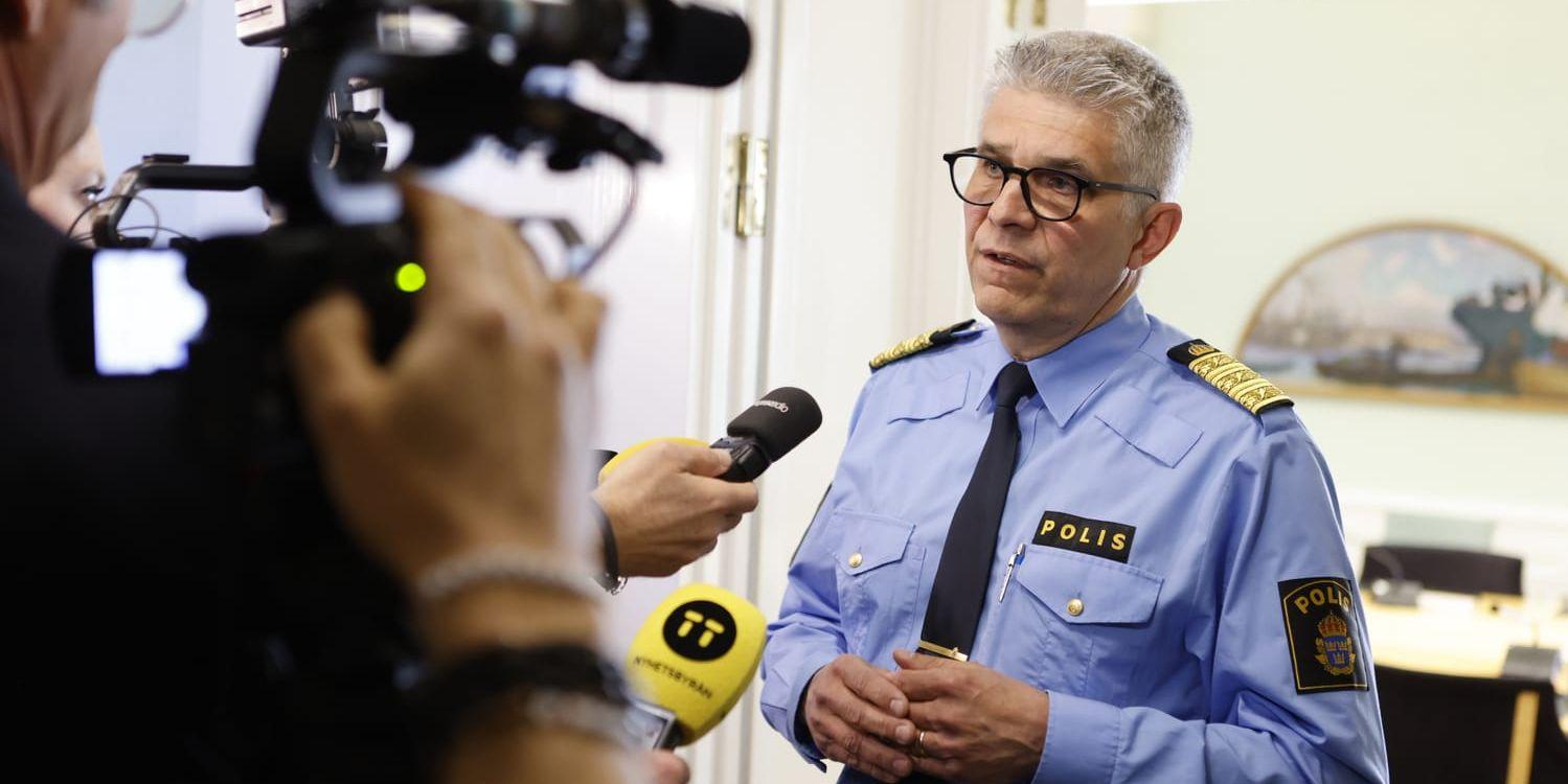 Rikspolischef Anders Thornberg efter mötet med justitieutskottet.