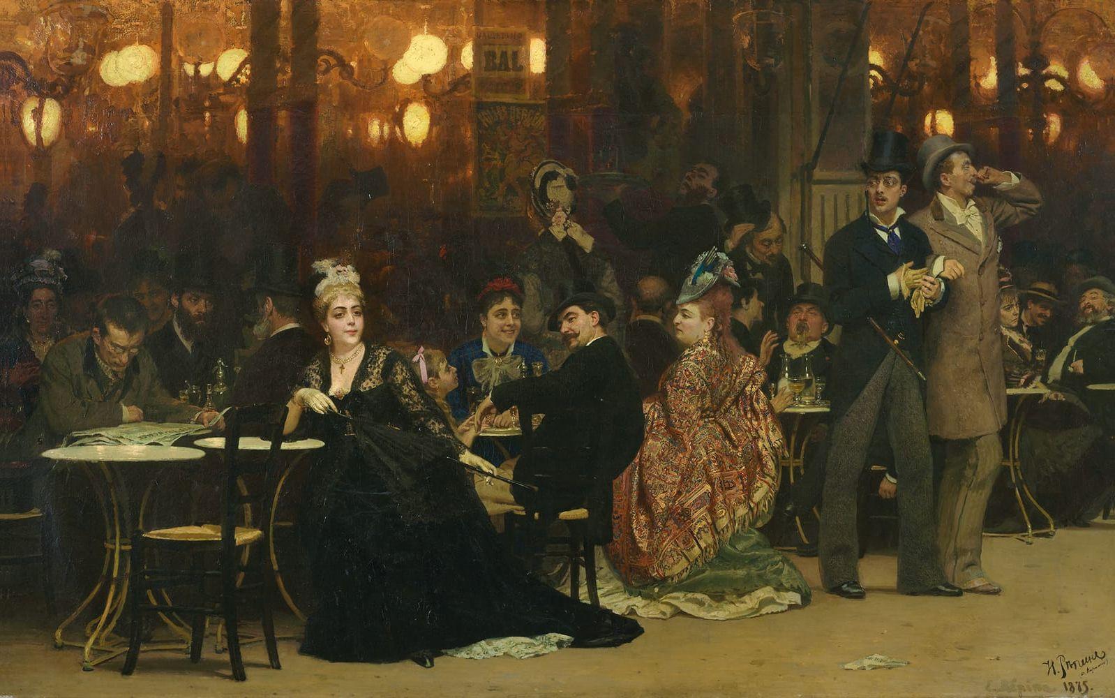 Ilja Repins ”Kafé i Paris” från 1874 finns hos Viatcheslav Moshe Kantor, som liksom många andra oligarker varit inblandad i försäljning av konstgödsel.