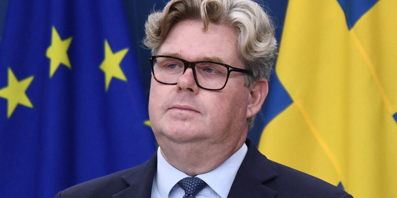 Justitieminister Gunnar Strömmer (M) ska nästa vecka träffa sin danska motsvarighet Peter Hummelgaard (S) i Danmark. Arkivbild.