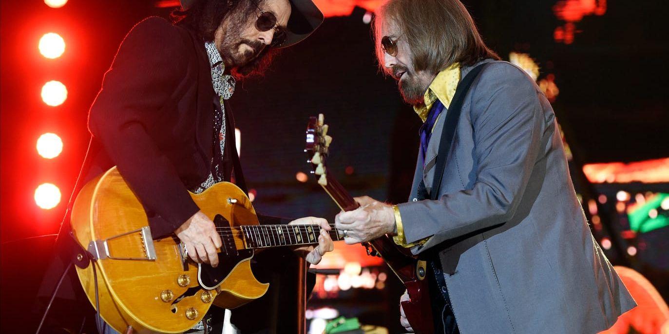 Mike Campbell och Tom Petty i rockbandet Tom Petty and the Heartbreakers. Arkivbild.