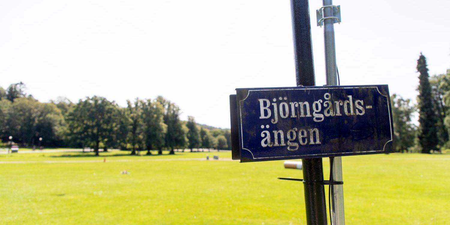 På gräsmattan nedanför Björngårdsvillan kan du se utomhusbio i september