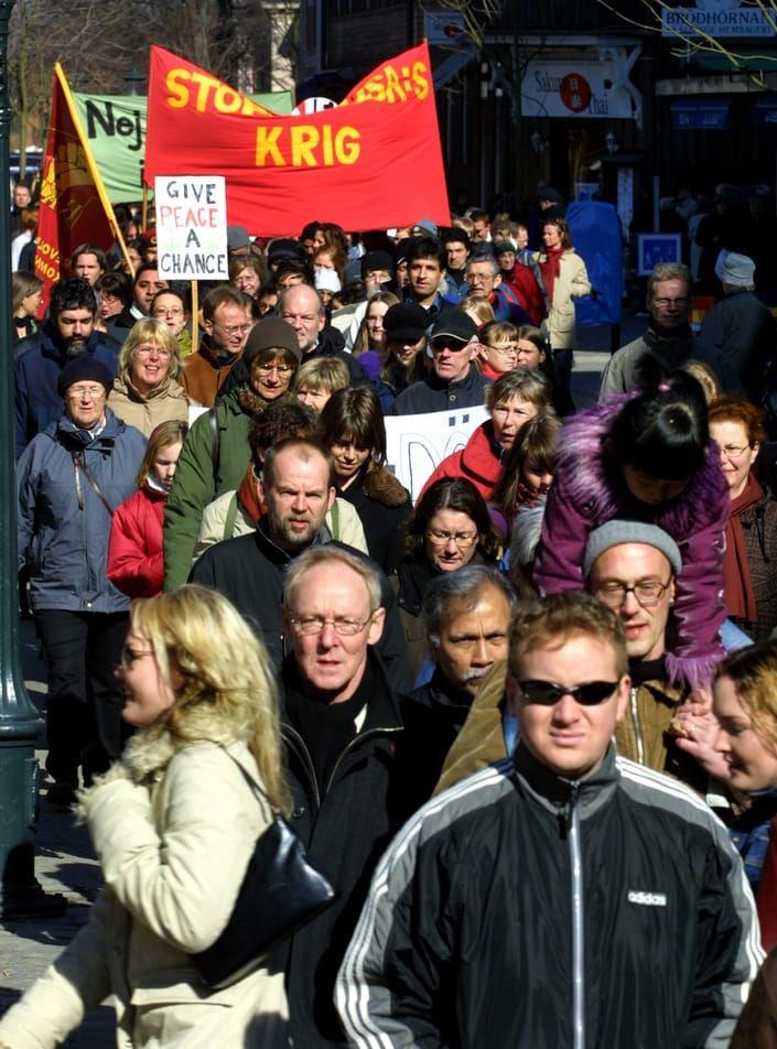 Protester mot Irakkriget, 22 mars 2003.