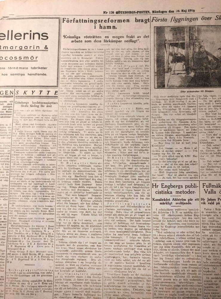 Göteborgs-Posten den 26 maj 1919.