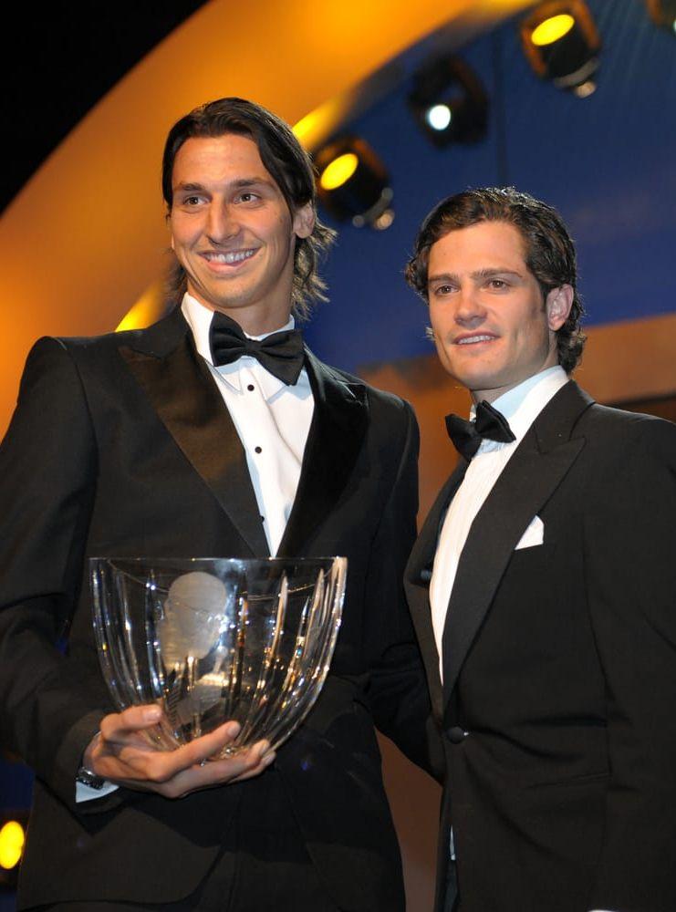 Zlatan och Prins Carl Philip på Svenska Idrottsgalan 2008.